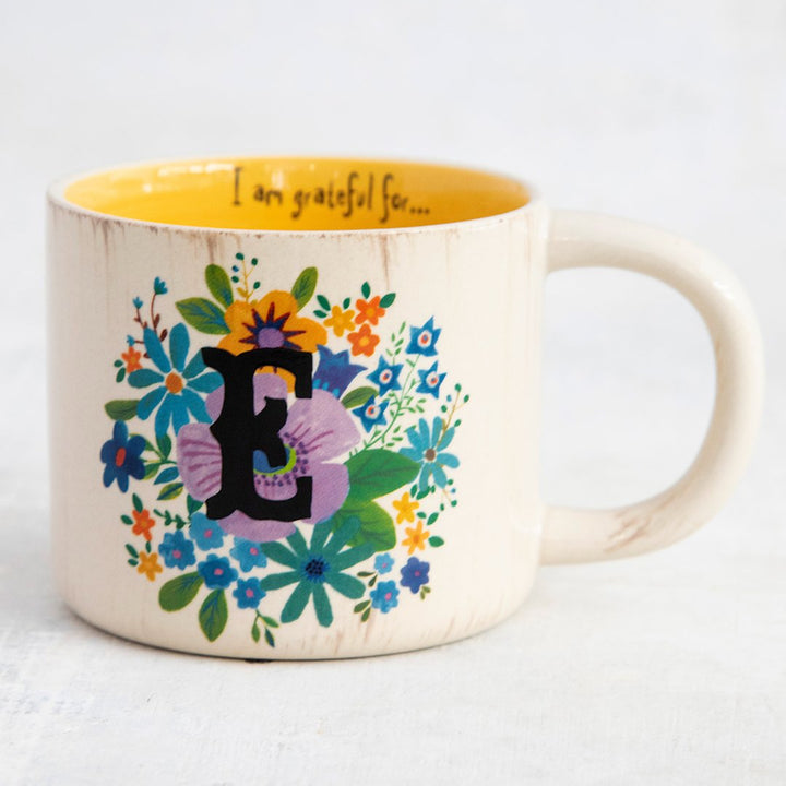 Initial Mug Flower E