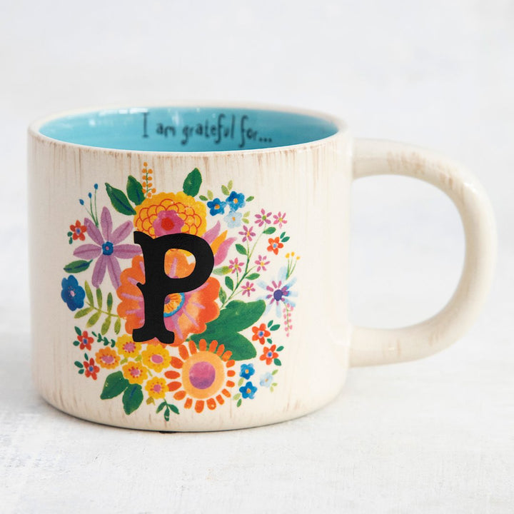 Initial Mug Flower P