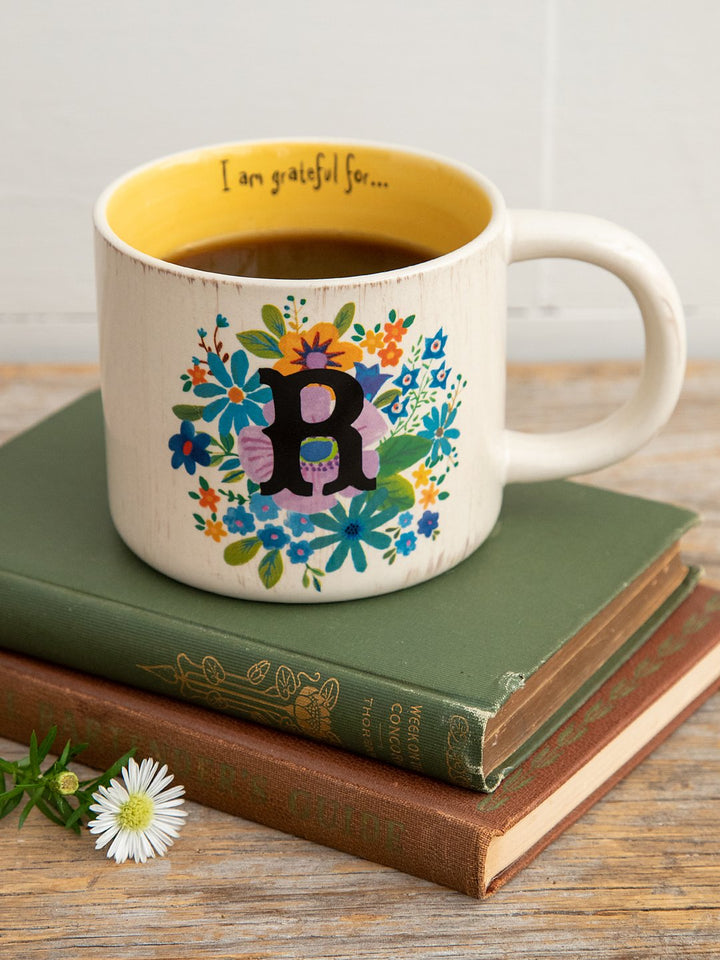 Initial Mug Flower R