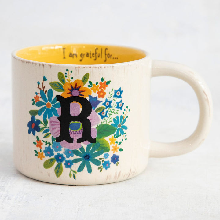 Initial Mug Flower R