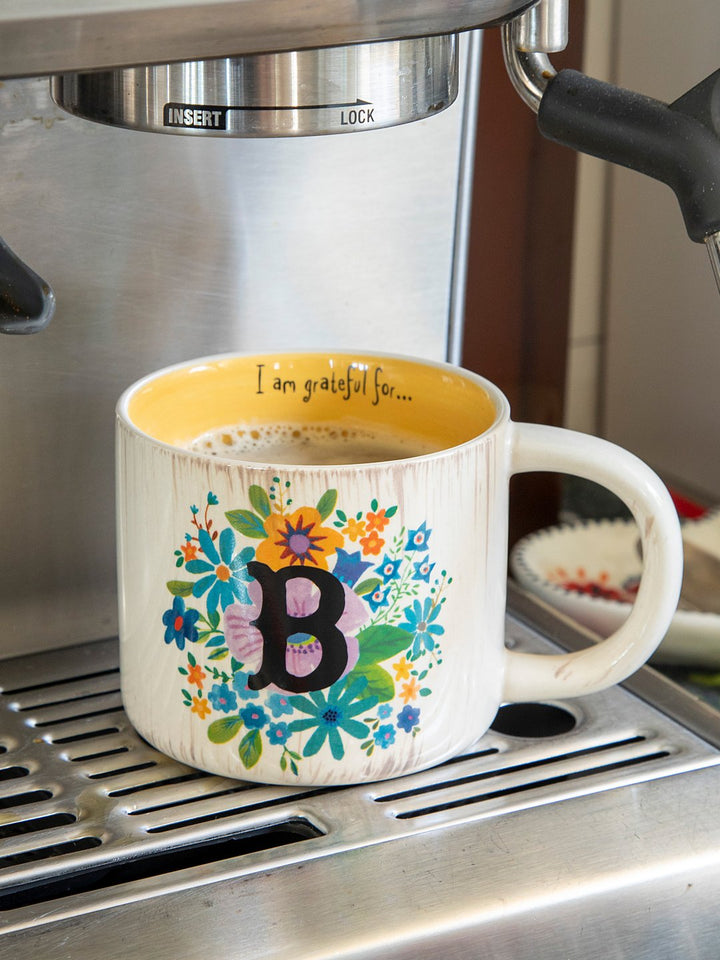 Initial Mug Flower  B