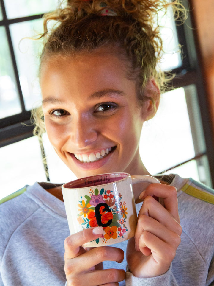 Initial Mug Flower C