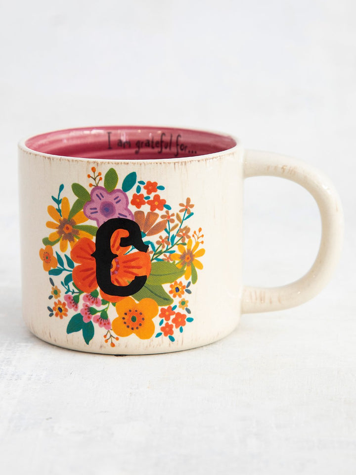 Initial Mug Flower C