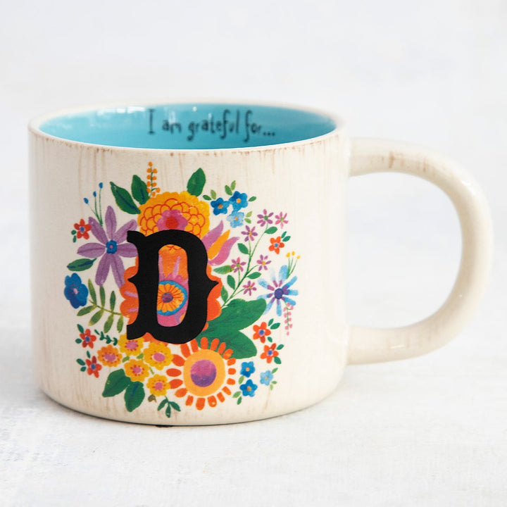 Initial Mug Flower D