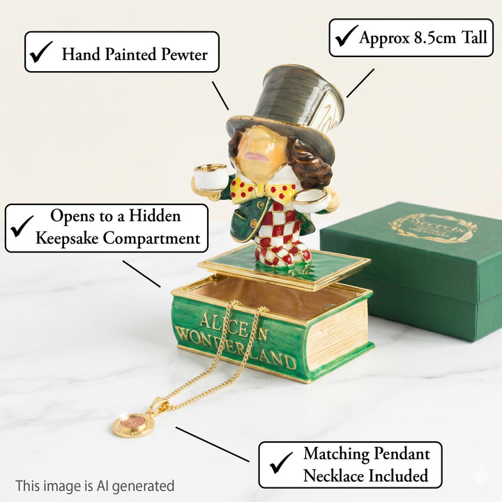 Mad Hatter -Cloisonné Collectible, Alice in Wonderland