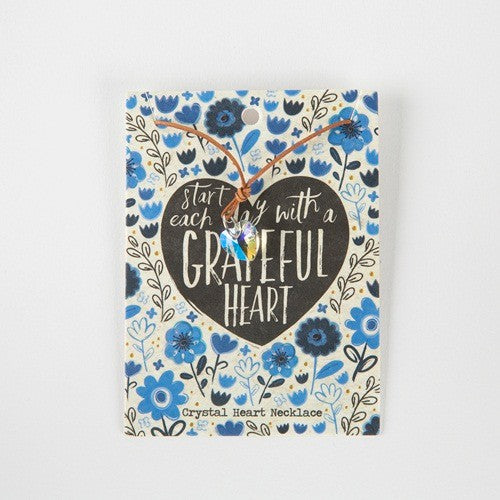 NECKLACE CRYSTAL HEART GRATEFUL