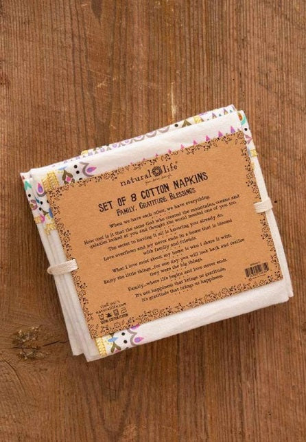 COTTON NAPKINS SET 8 FAMILY