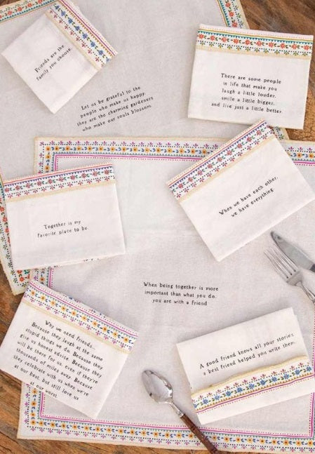 COTTON NAPKINS SET 8 FRIENDS