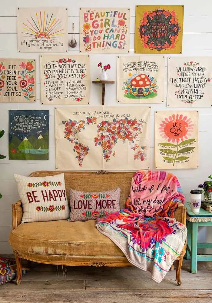 Wall Hanging Floral Map