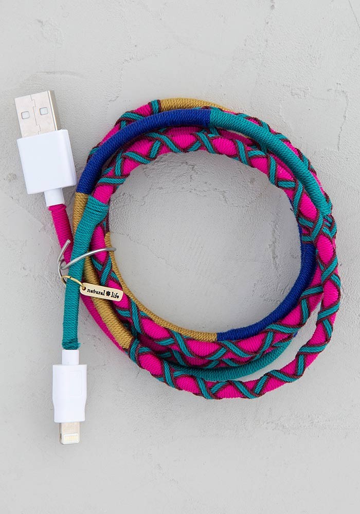 iPhone Cord Purple & Teal