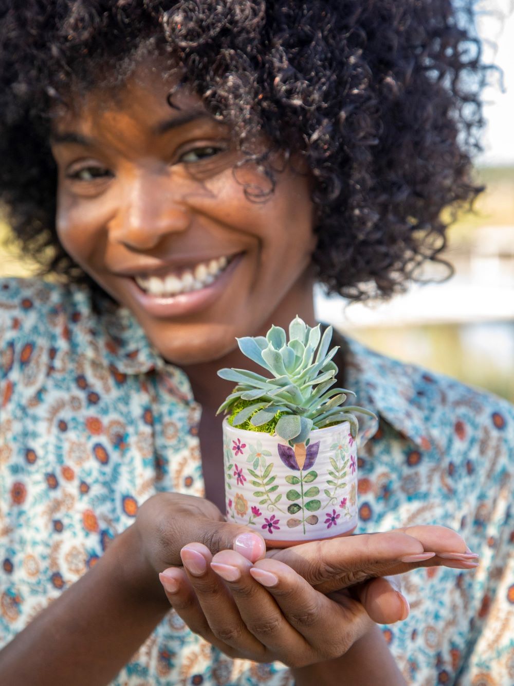Artisan Planter: Small - Folk Flower