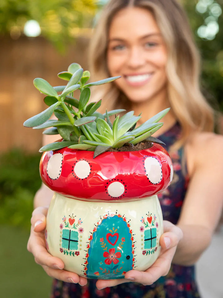 So Cute Ceramic Planter - Mushroom