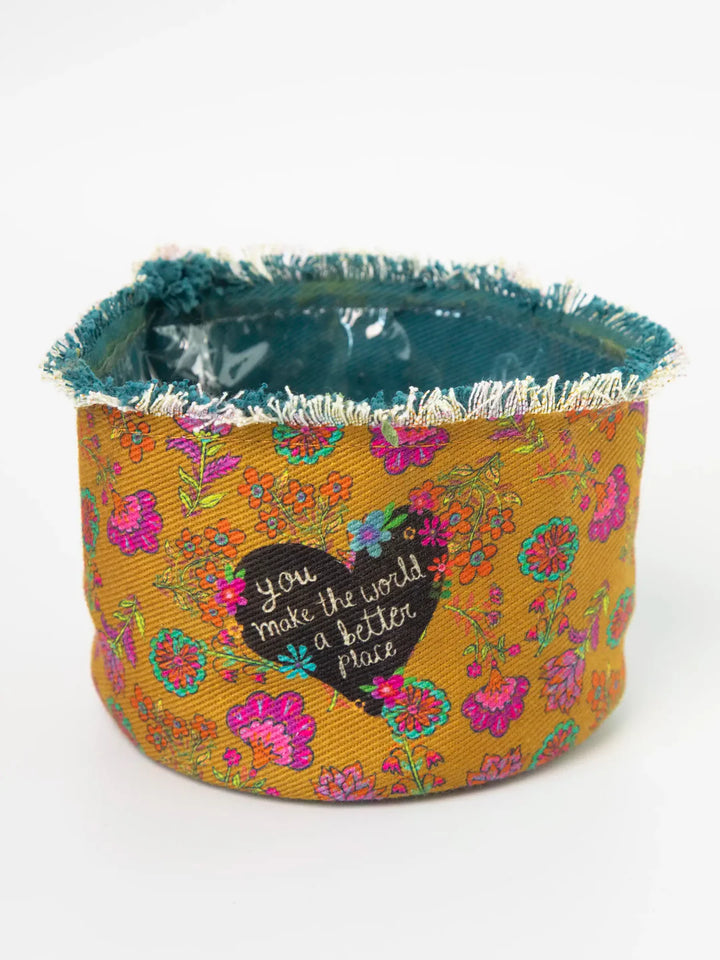 Canvas Planter Cover - You Make World Better SML