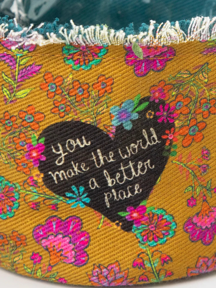 Canvas Planter Cover - You Make World Better SML