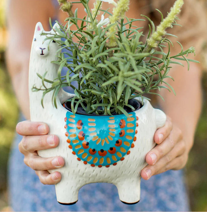 PLANTER LGE CREAM LLAMA