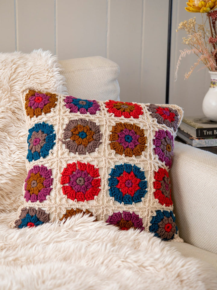 Crochet Cushion - Cream Square