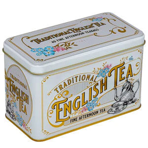 Vintage Victorian Ivory 40 Teabag Tin