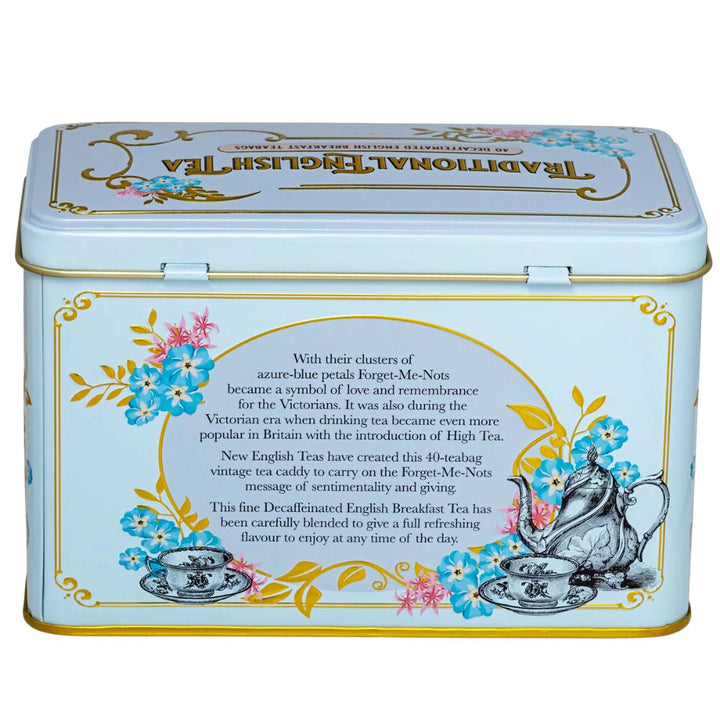 Vintage Victorian Blue Decaffeinated Tin