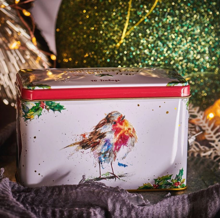 Christmas Robin Tea Tin  - 40 Teabag Tin