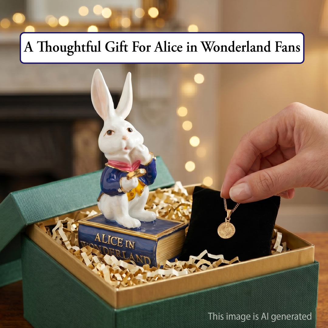 White Rabbit - Cloisonné Collectible, Alice in Wonderland