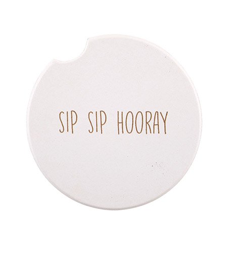 Car Coaster Ceramic - Sip Sip Hooray