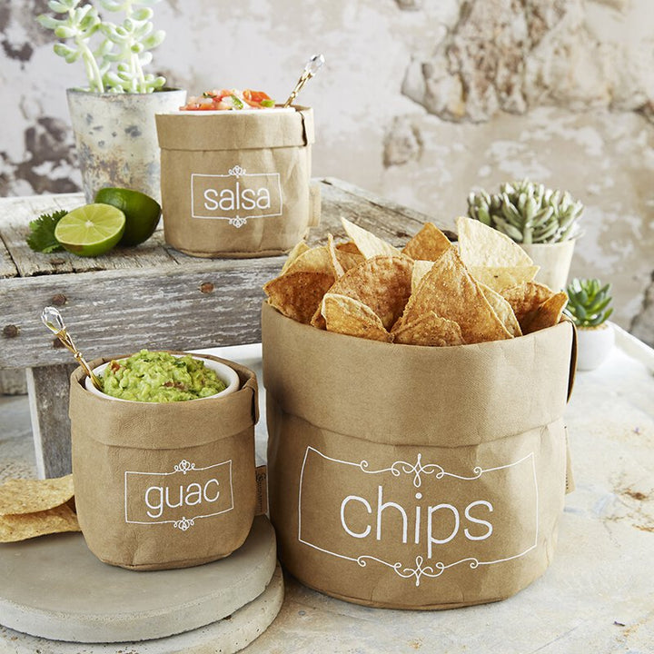 Recyclable Paper Holder Salsa w/Ceramic Dish (D1780+D1970)