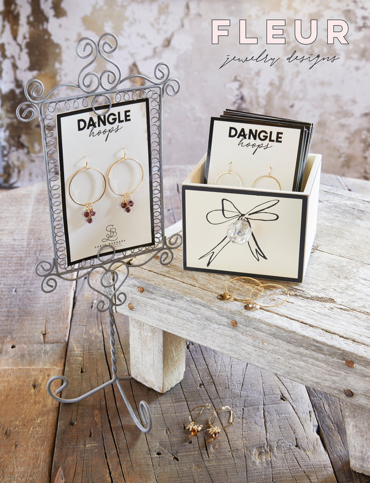 Dangle Hoop Earrings - Silver Smoke