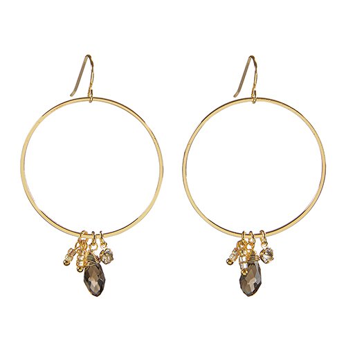 Dangle Hoop Earrings - Silver Smoke