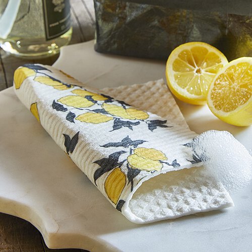Organic Dishcloth Lemons