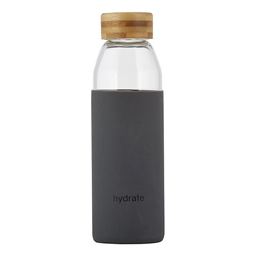 Glass Water Bottle w/Bamboo Lid - Hydrate