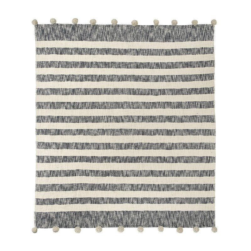 Pompom Throw - Navy