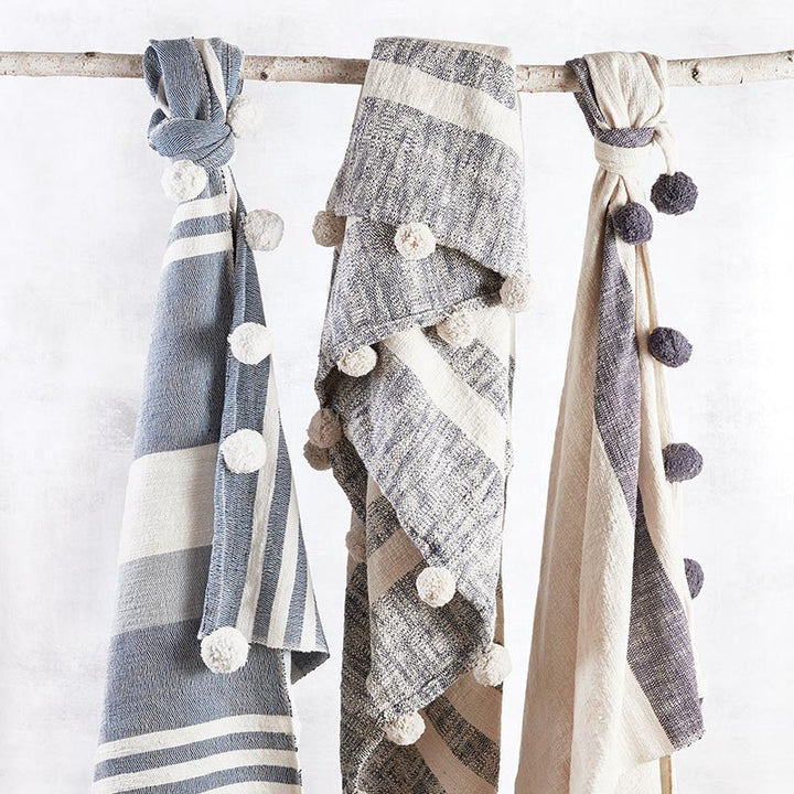 Pompom Throw - Stripe