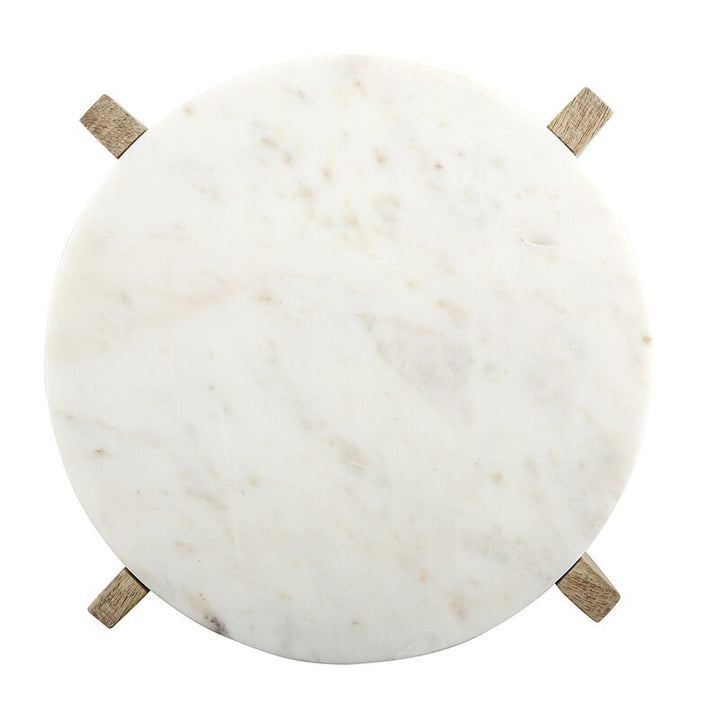 Marble Tray and Mango Wood Stand