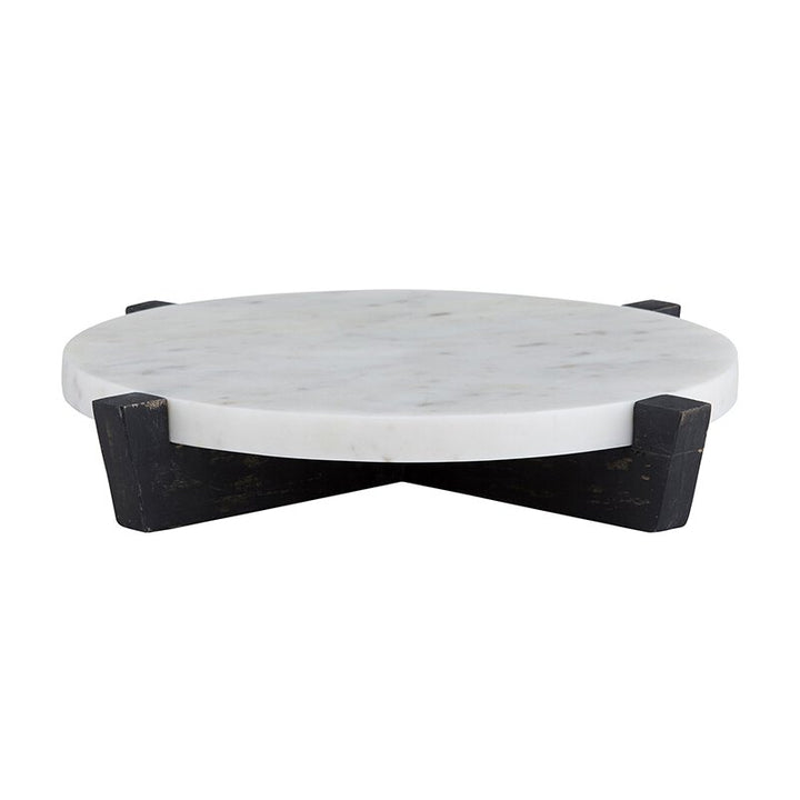 Marble Tray + Mango Wood Stand - Grey