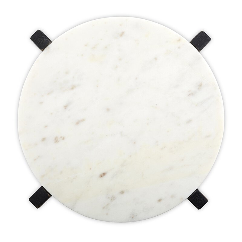 Marble Tray + Mango Wood Stand - Grey