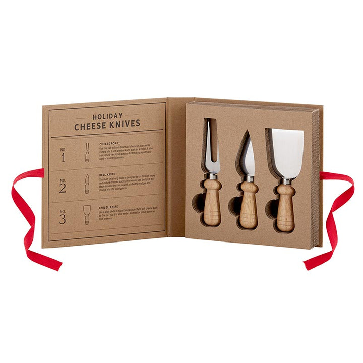 Cardboard Book Set - Holiday Cheese Knives