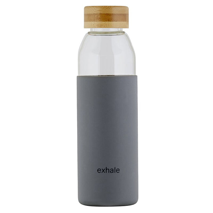 Glass Water Bottle w/Bamboo Lid - Exhale