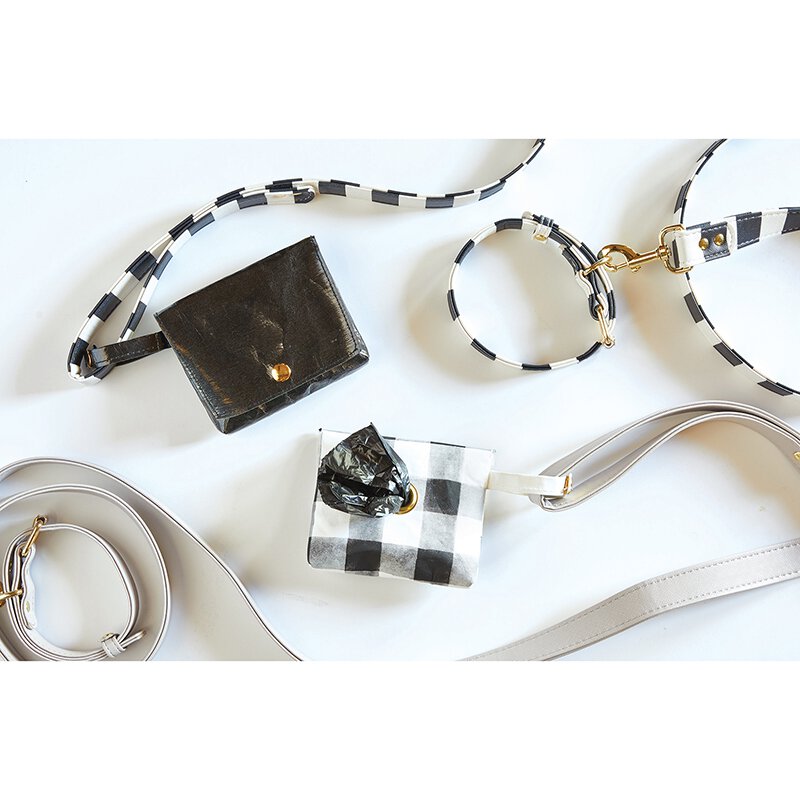 Saffiano Leash - Grey