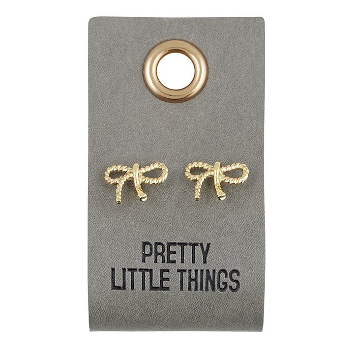 Leather Tag Earrings - Bow Pretty Little Things