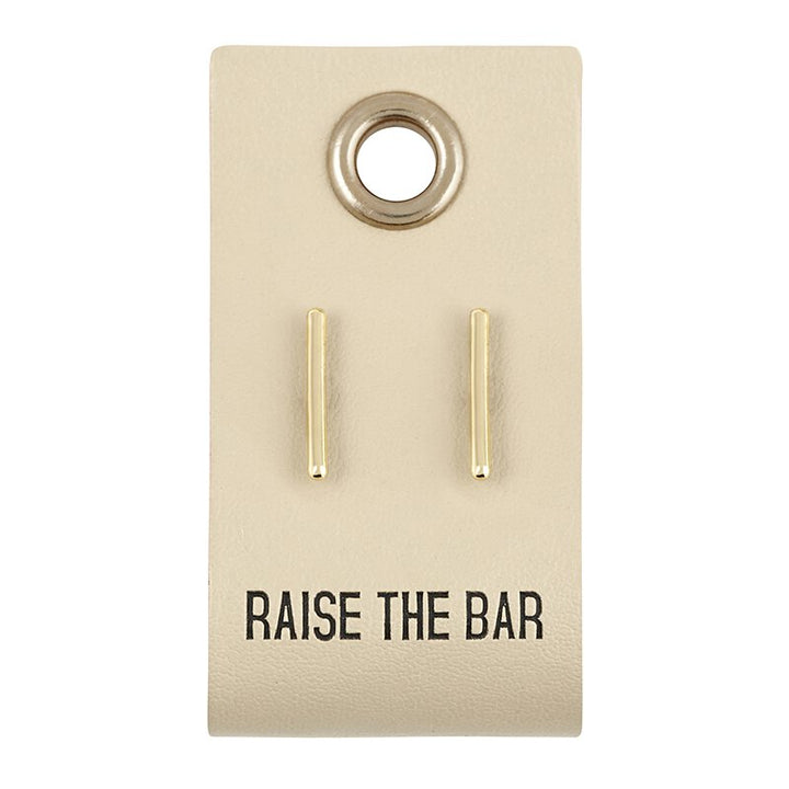 Leather Tag Earrings - Raise the Bar