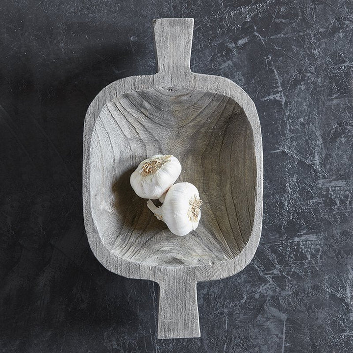 Wood Double Handle Bowl - Paulownia, Charcoal
