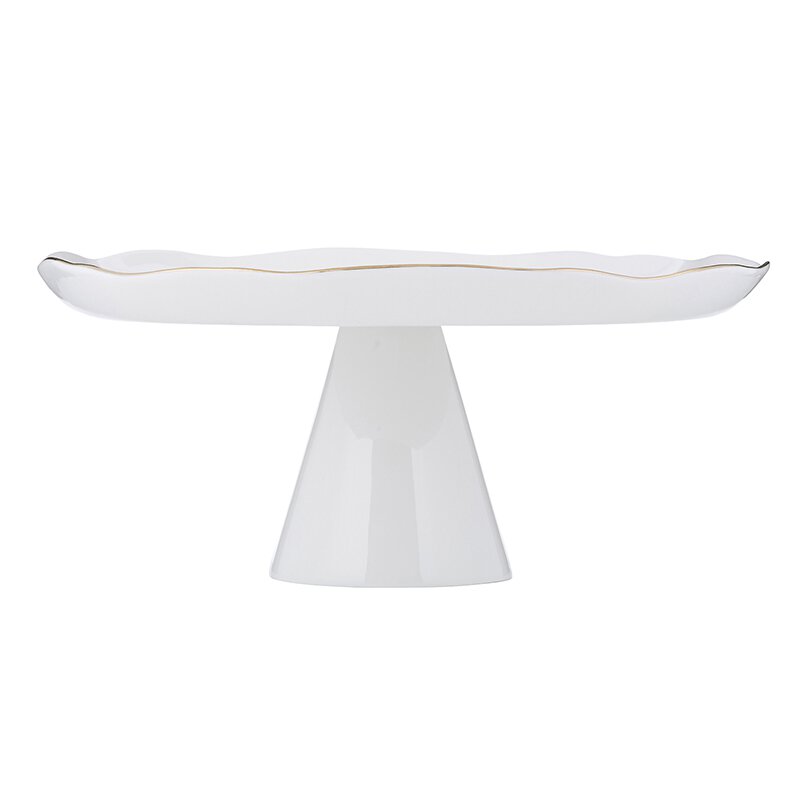 Pedestal Tray Large Gold Rim