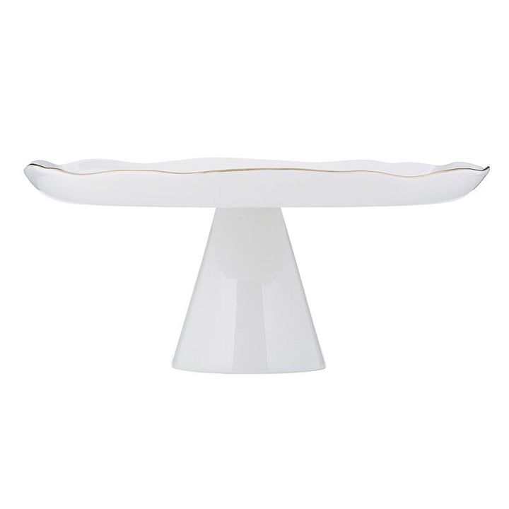 Pedestal Tray Large Gold Rim