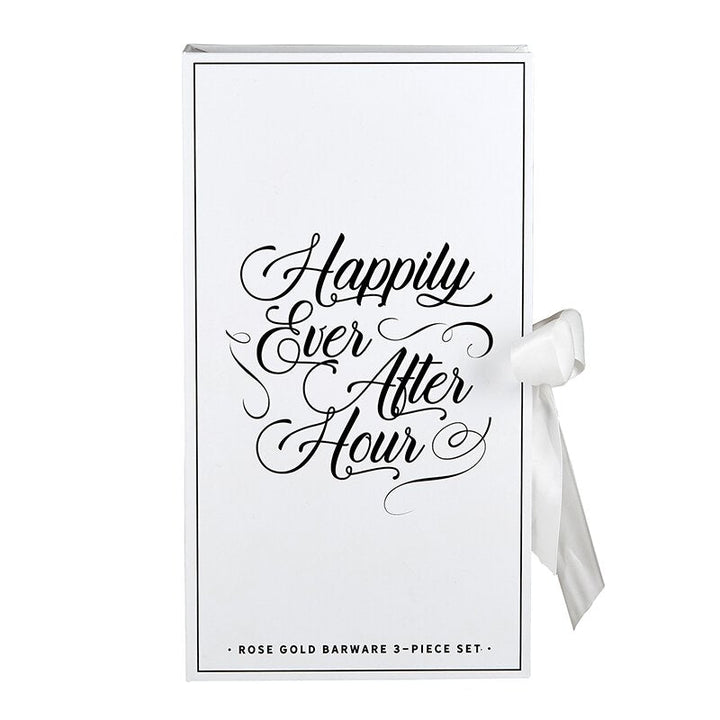 Cardboard Book Set - Happily Rose Gold Barware