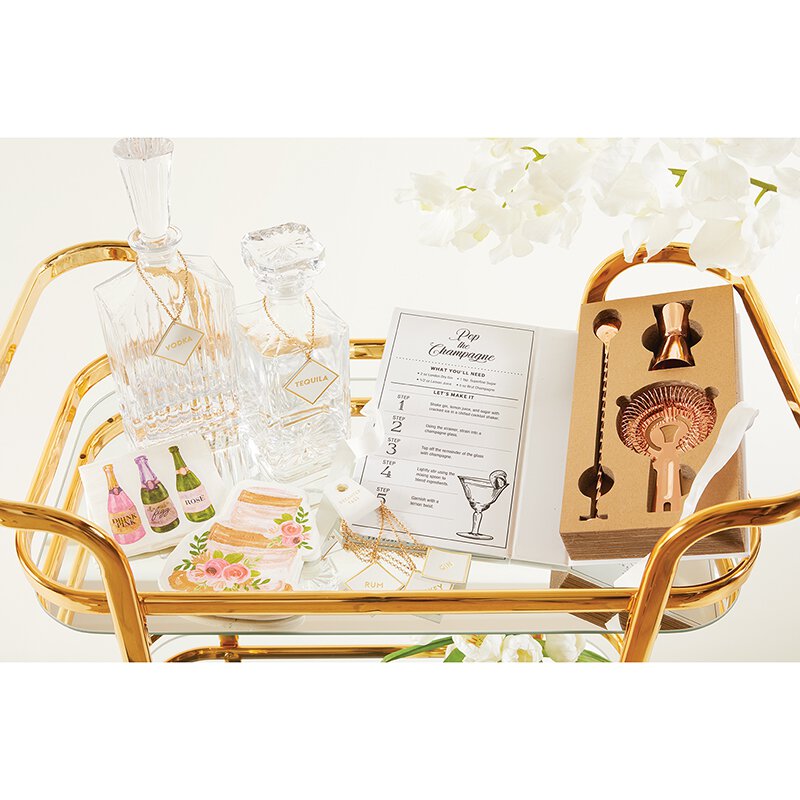 Cardboard Book Set - Happily Rose Gold Barware