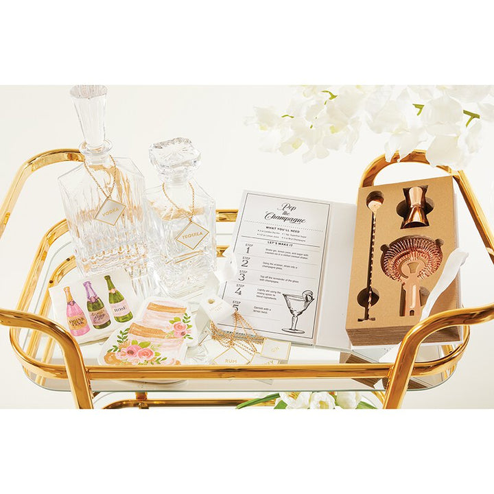 Cardboard Book Set - Happily Rose Gold Barware