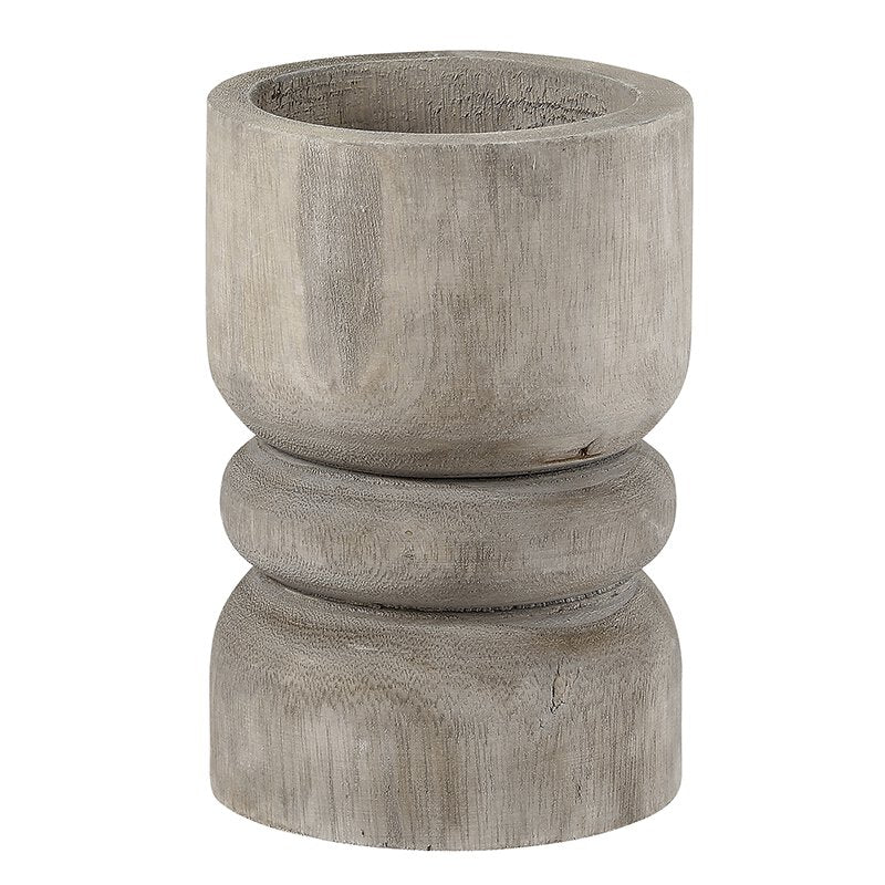 Succulent Pillar Medium  - Grey Paulownia Wood