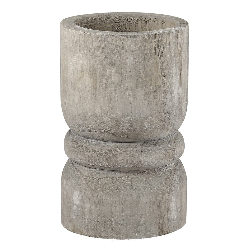 Succulent Pillar Large - Grey Paulownia Wood