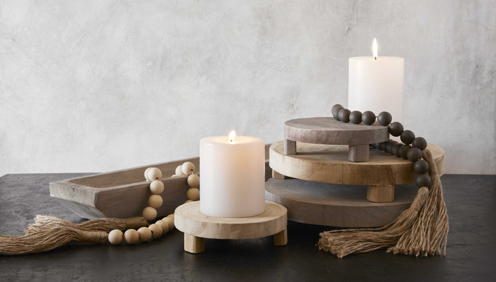 Wood Beads - Natural With Jute