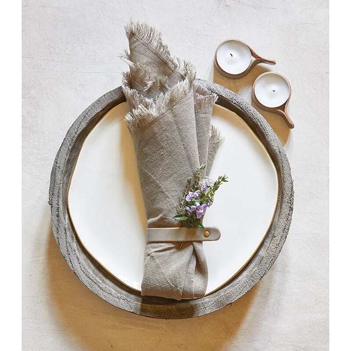 Leather Accessory Ring - Grey